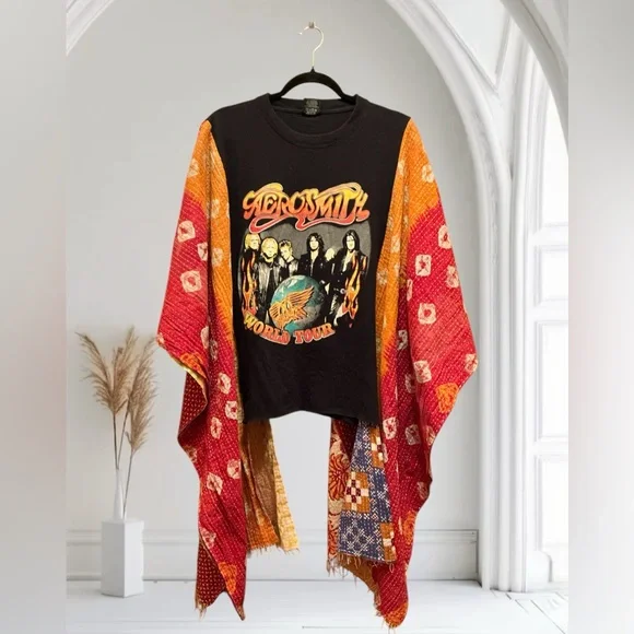 AEROSMITH Handmade Upcycled Clothing Oversized Granny D Originals - Picture 1 of 5